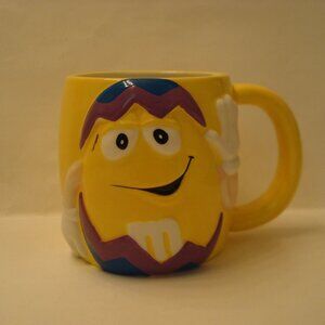 Yellow M&M Ceramic Coffee Mug Galerie 3D Purple Easter Egg Cup Collectible